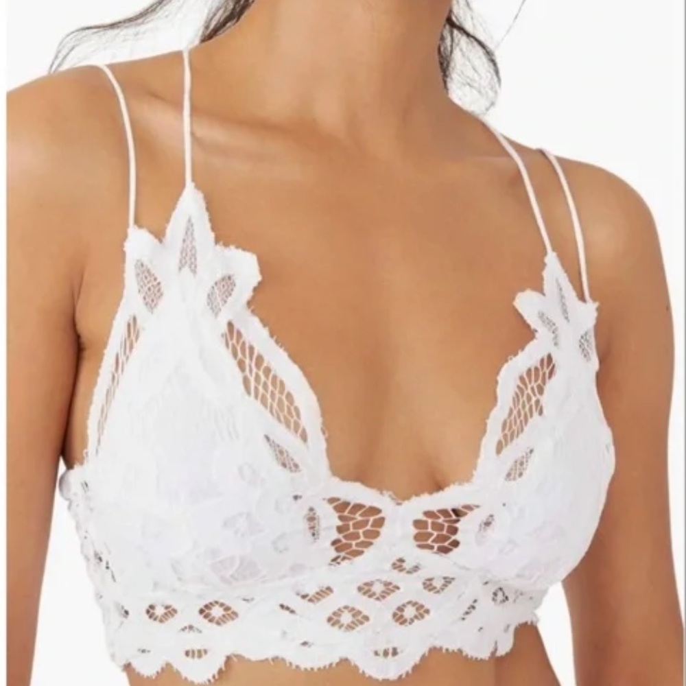 Free People White/Adjustable Lace Bralette Size XS